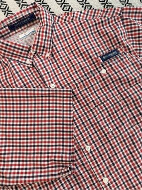 Columbia PFG Super Tamiami Short Sleeve Button Fishing Shirt Checkered Plaid M